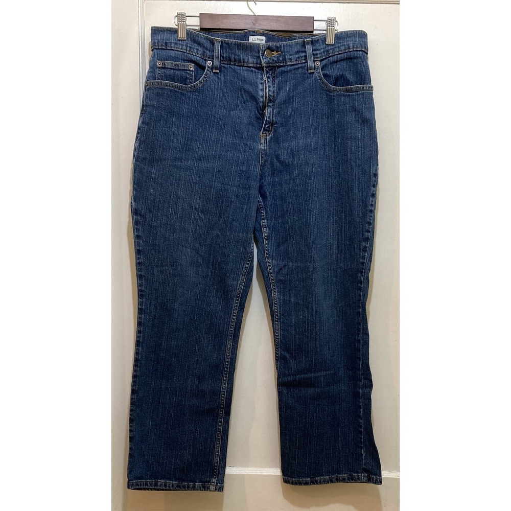 LL Bean Womens Jeans Classic Fit‎ Boyfriend Size 18P Cotton Stretch Barn Western